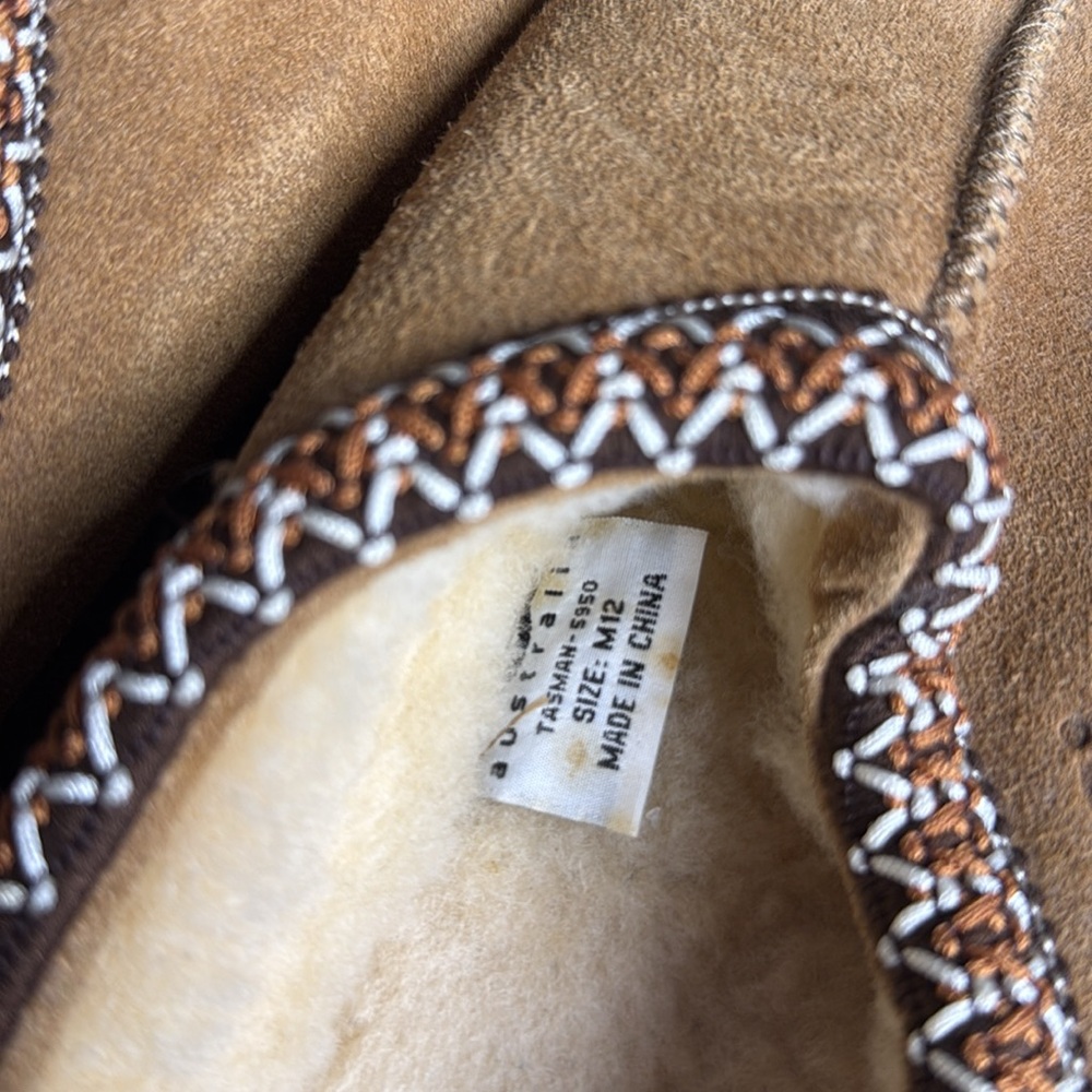UGG TASMAN Men Chestnut Suede Slip-Ons Shoes 12 - Picture 7 of 13
